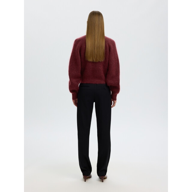 Selected Femme slwmira ls knit short o-neck noos 16102233 tawny port 06712.840.0177 large