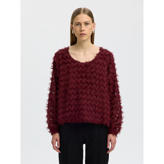 Selected Femme slwmyla ls relaxed top 16102248 tawny port 06012.680.0169 large