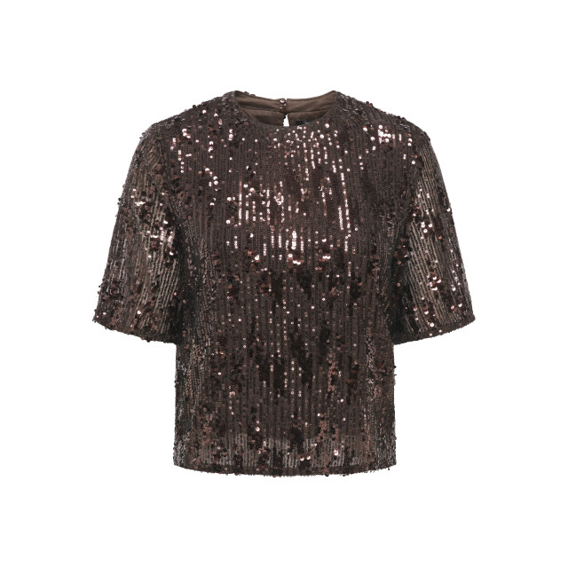Jacqueline de Yong lola 2/4 sequin top jrs 15382815 rum raisin 06011.670.0007 large