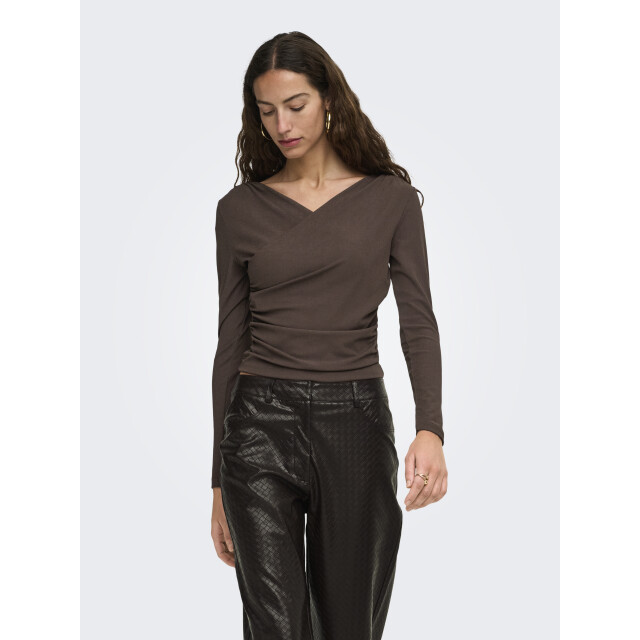 Only onllexi l/s wrap top jrs 15383493 coffee bean 06012.882.0145 large