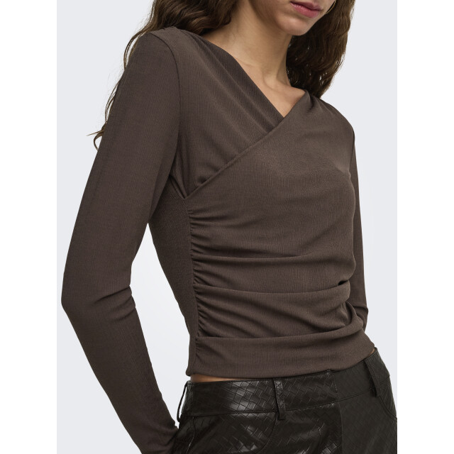 Only onllexi l/s wrap top jrs 15383493 coffee bean 06012.882.0145 large