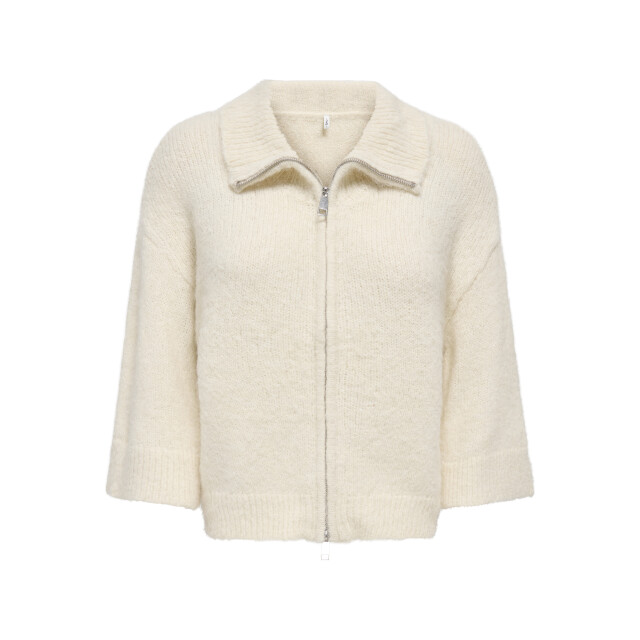 Only onlmaggie 3/4 wide zip cardi cc knt 15375131 birch 06741.198.0097 large