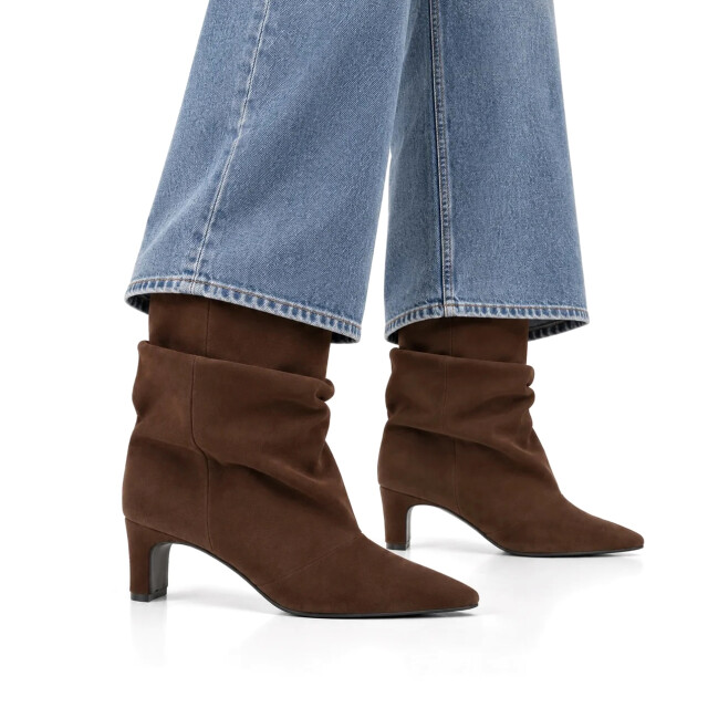 DWRS Label Perugia dark brown enkellaars met hak dames 11903-01 8725 large