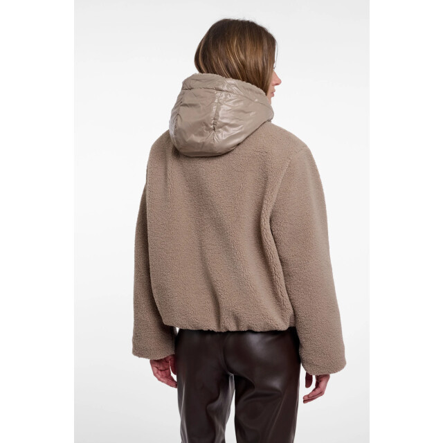Rino & Pelle Jayla.7002613 rino en pelle mixed material jacket with hood mocha latte Jayla.7002613 Mocha latte large