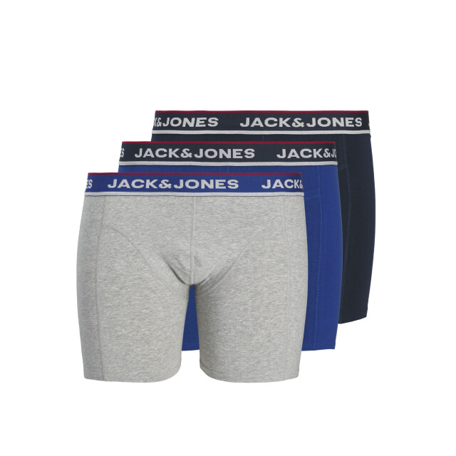 Jack & Jones Heren plus size boxershorts trunks jacsway 3-pack effen grijs/blauw/donkerblauw 12305038-Sodalite Blue large