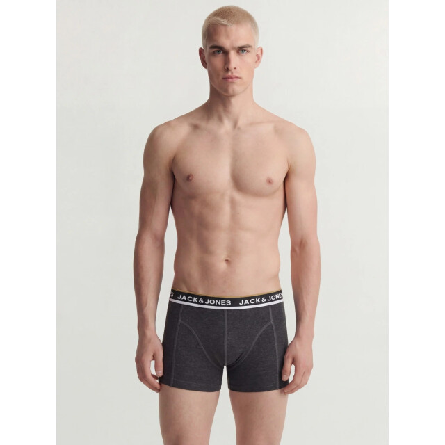 Jack & Jones Heren boxershorts trunks jacsway 3-pack effen donkergroen/donkergrijs/zwart 12298997-Scarab large