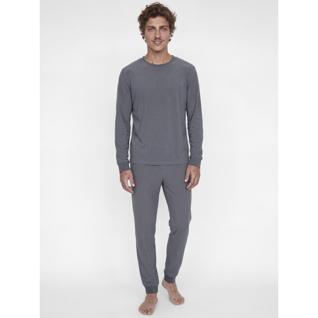 Jack & Jones Heren lounge pyjama set lang polyester effen 12268536-Turbulence large