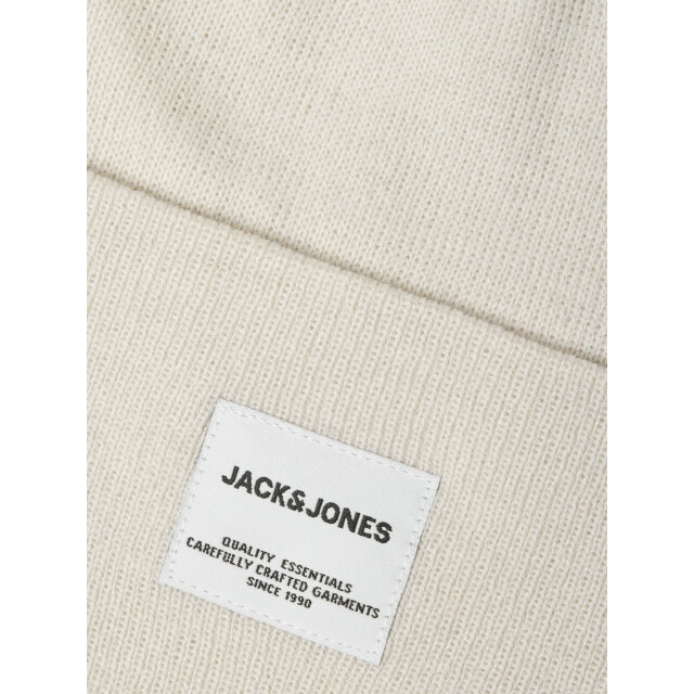 Jack & Jones Heren muts jaclong knit beanie grijs/beige 12150627 large