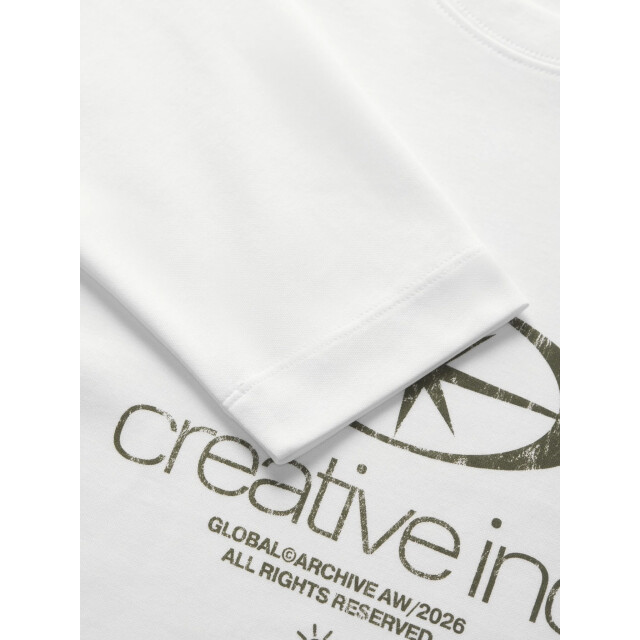 Jack & Jones Heren longsleeve t-shirt jcobarron print 12318058-Bright White large