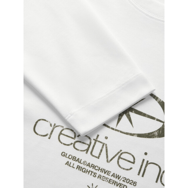 Jack & Jones Heren longsleeve t-shirt jcobarron print 12318058-Bright White large
