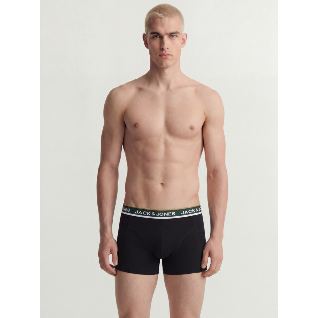 Jack & Jones Heren boxershorts trunks jacsway 3-pack effen donkergroen/donkergrijs/zwart 12298997-Scarab large