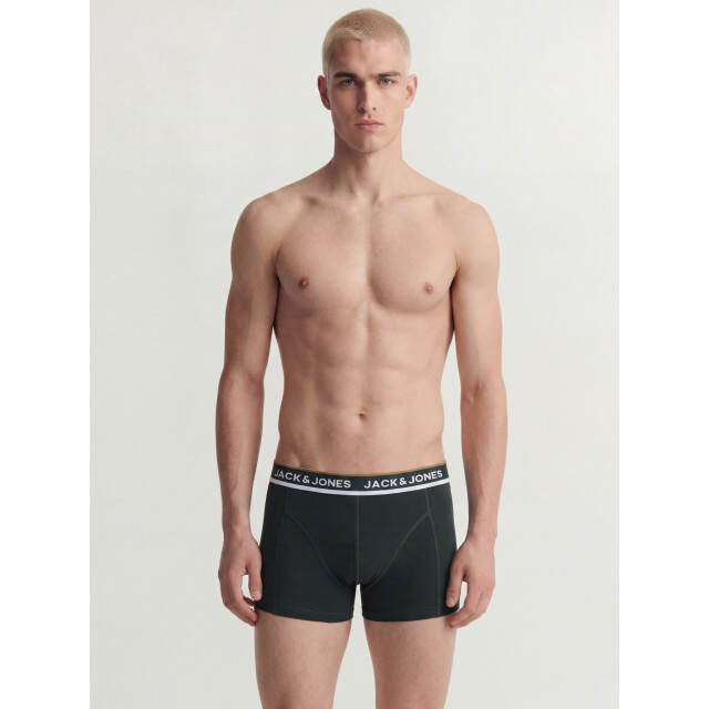 Jack & Jones Heren boxershorts trunks jacsway 3-pack effen donkergroen/donkergrijs/zwart 12298997-Scarab large