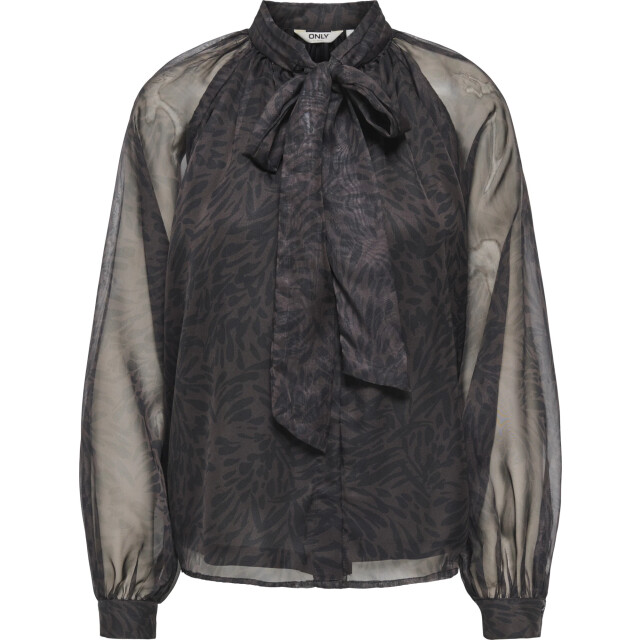 Only Onllumeria l/s tie blouse wvn chocolate plum/shado 15383194-238815001 large