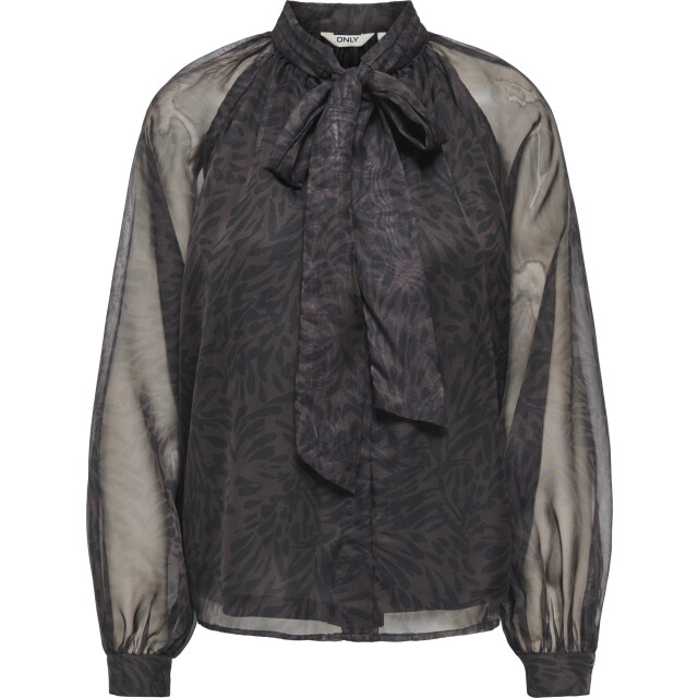 Only Onllumeria l/s tie blouse wvn chocolate plum/shado 15383194-238815001 large
