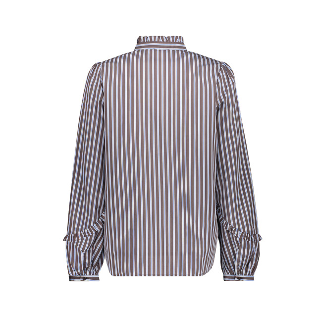 Geisha blouse stripes and ruffles 63823-14 625 blue brown 06615.240.0093 large