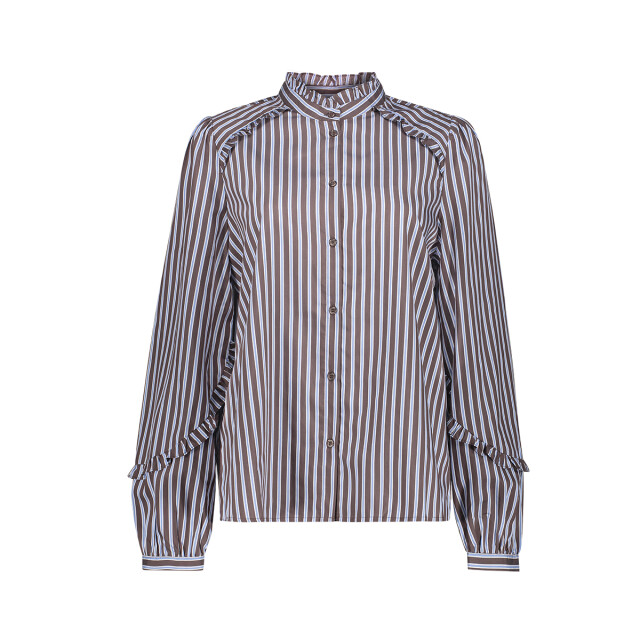 Geisha blouse stripes and ruffles 63823-14 625 blue brown 06615.240.0093 large