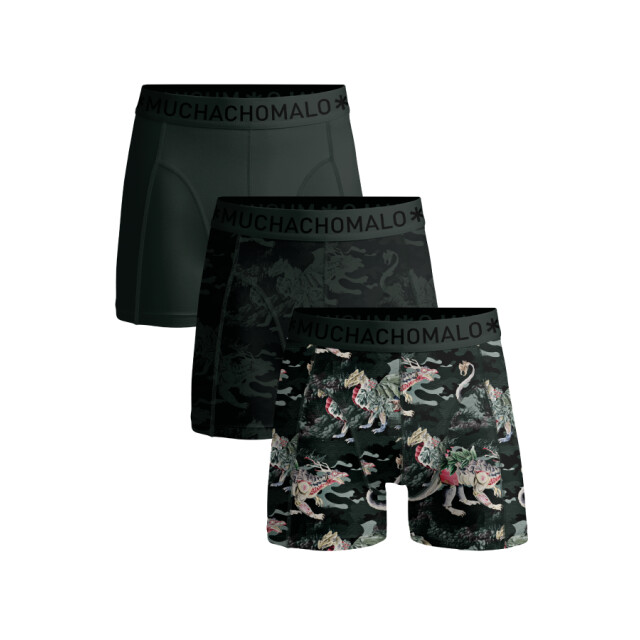 Muchachomalo Hiddendragons 3-pack 01 print/print/solid heren boxers 01 Print/Print/Solid/HIDDENDRAGONS 3-Pack large