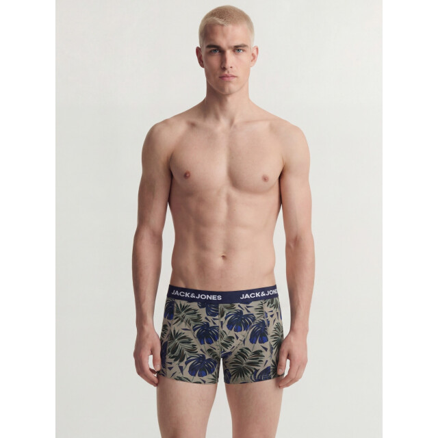 Jack & Jones Heren boxershorts trunks jachendo 5-pack blauw/groen bladeren print 12299176-Vetiver large