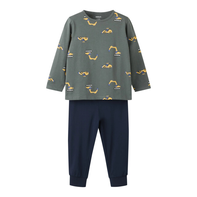 Name It Jongens lange pyjama set nmmnightset grijs/donkerblauw graafmachine print 13257778-Urban Chic large