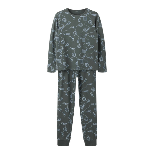Name It Jongens lange pyjama set nkmnightset voetbal print 13257782-Urban Chic large