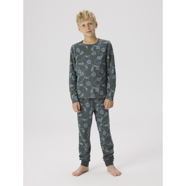 Name It Jongens lange pyjama set nkmnightset voetbal print 13257782-Urban Chic large