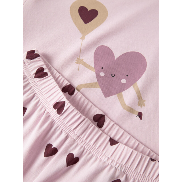 Name It Meisjes lange pyjama set nmfnightset cutie heart hartjes print 13258438-Parfait Pink large