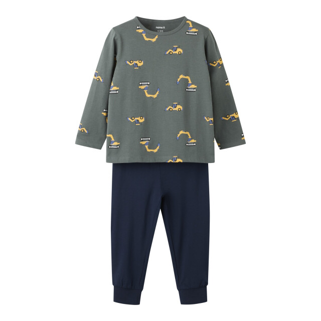 Name It Jongens lange pyjama set nmmnightset grijs/donkerblauw graafmachine print 13257778-Urban Chic large