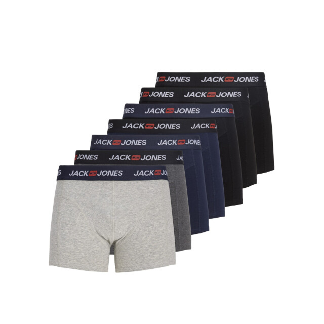 Jack & Jones Heren boxershorts trunks jaccorp 7-pack grijs/donkerblauw/zwart 12282781-Black/NB/DGM/LGM large