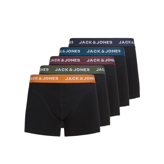 Jack & Jones Heren boxershorts trunks jacoliver 5-pack effen 12259103-Black large