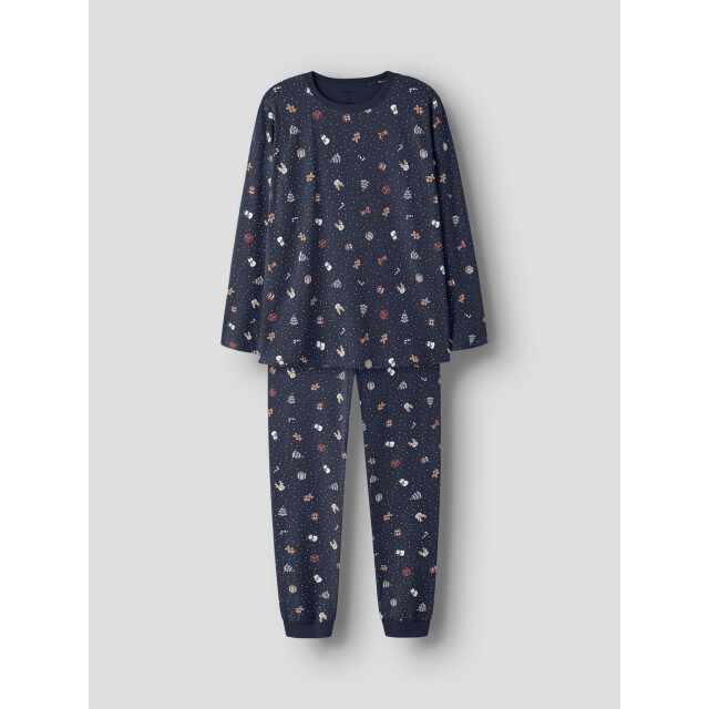 Name It Dames/heren kerst pyjama set lang nanvismas donkerblauw 13234978-Navy Blazer large
