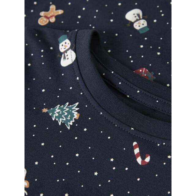 Name It Jongens/meisjes kinder kerst pyjama set nmnvismas donkerblauw 13234981-Navy Blazer large