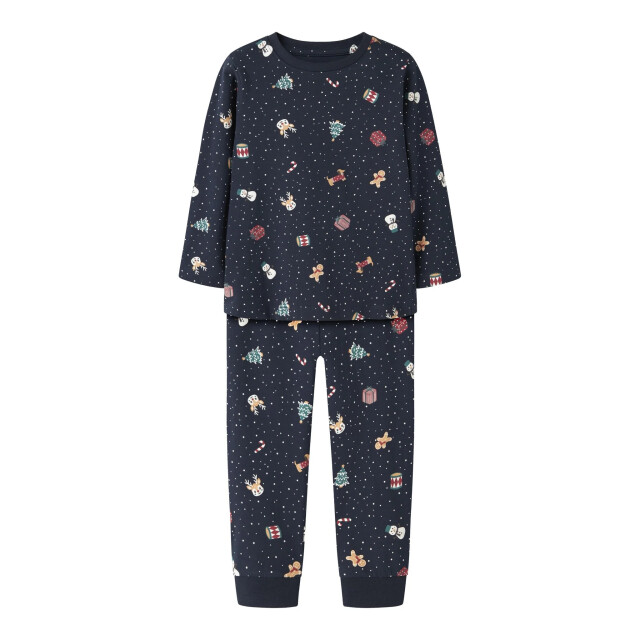 Name It Jongens/meisjes kinder kerst pyjama set nmnvismas donkerblauw 13234981-Navy Blazer large