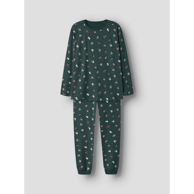 Name It Dames/heren kerst pyjama set lang nanvismas groen 13234978-Botanical Garden large