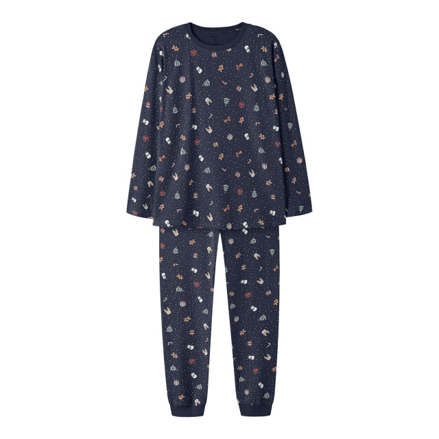 Name It Dames/heren kerst pyjama set lang nanvismas donkerblauw 13234978-Navy Blazer large