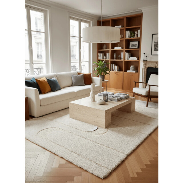 AFK Living Zacht en dik tapijt met reliëfeffect calligramme 3704990 large