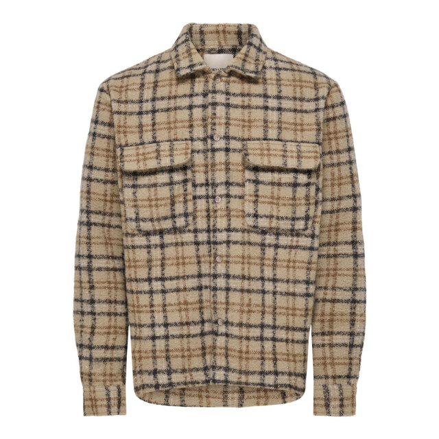 Only & Sons onsluigi ls boucle reg overshirt 22039262 twill 05633.840.0017 large