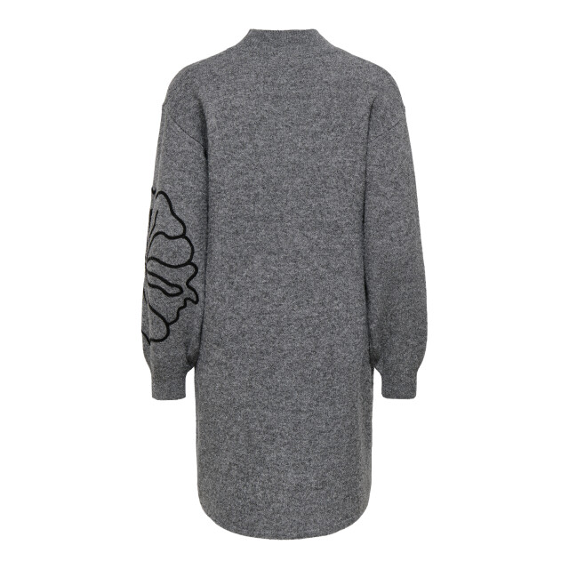 Jacqueline de Yong jella l/s flower dress knt 15370844 medium grey melange 06313.949.0001 large