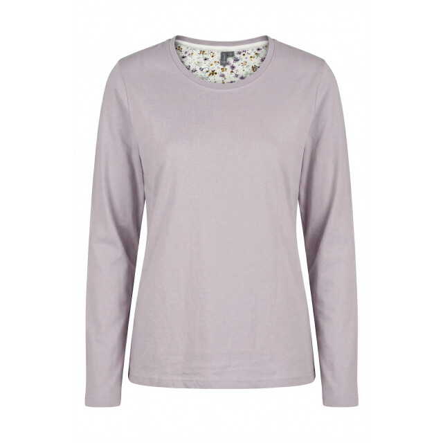 By Louise Dames pyjama set lang katoen gestreept lila BL-6468-02 large