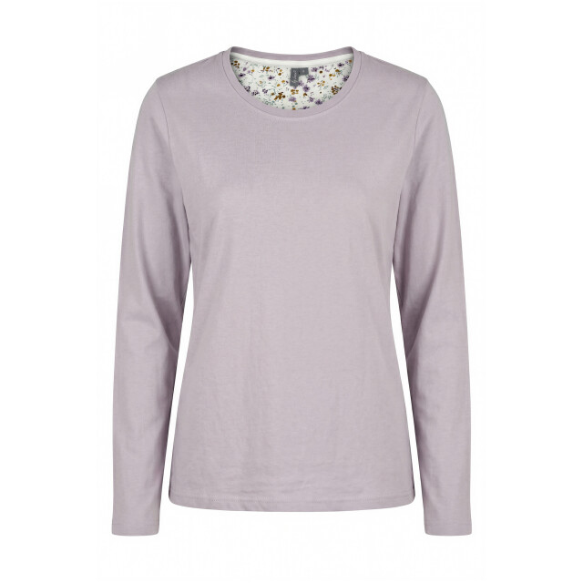 By Louise Dames pyjama set lang katoen gestreept lila BL-6468-02 large