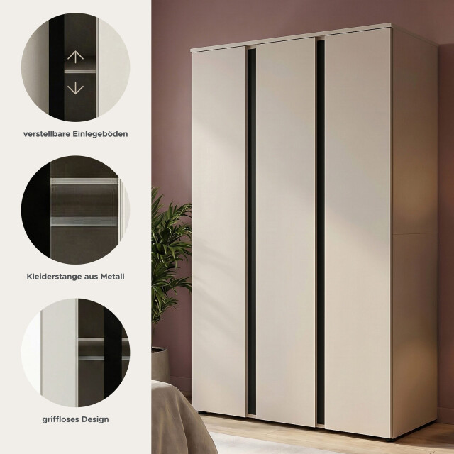 Furnilux Amara 3-deurs kleerkast 121x184x52 cm in 3733171 large