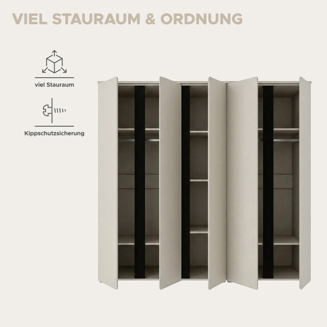 Furnilux Amara kledingkast combinatie 200 cm – 5-deurs set in 3733173 large