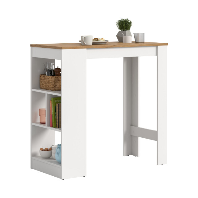 Furnilux Urban bar-/esstisch in wit – 105x103x51 cm met 4 zijvakken 3733169 large