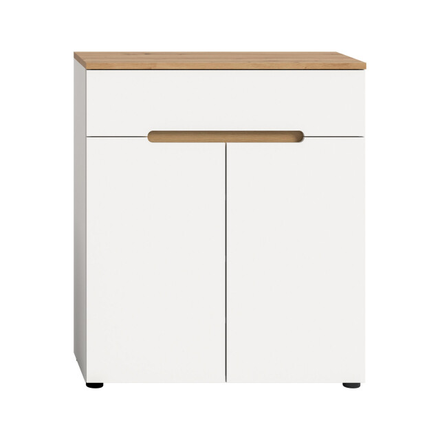 Furnilux Canu schoenenkast wit 80 cm – 2 deuren, lade en 12 schoenparen 3733133 large