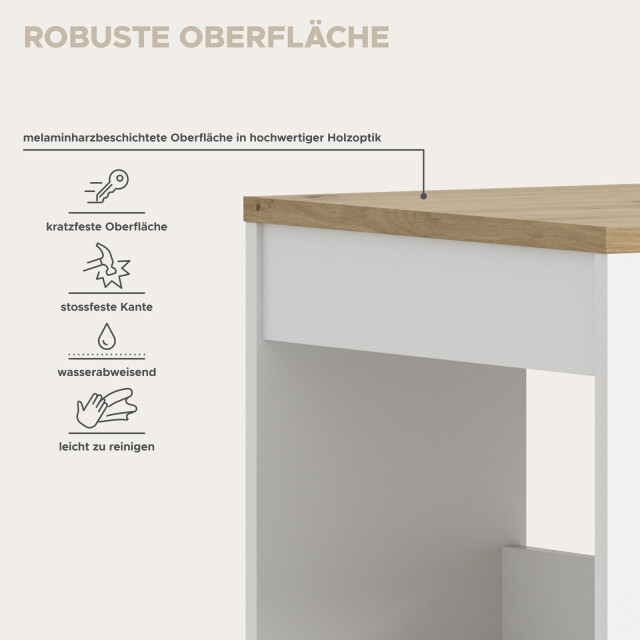 Furnilux Urban bar-/esstisch in wit – 105x103x51 cm met 4 zijvakken 3733169 large