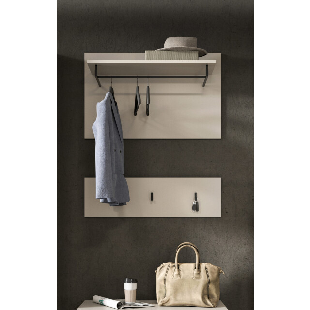 Furnilux Canu garderobepaneel 80 cm met kapstokhaken en kledingstang, 3733140 large