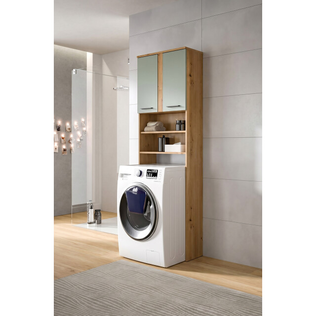 Furnilux Blake wasmachinekast 63x191x25 cm salie artisan eiken 3733130 large