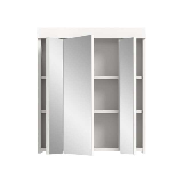 Furnilux Spiegelkast viana 60x70 cm met 3 spiegeldeuren en 6 legplanken in wit 3733146 large