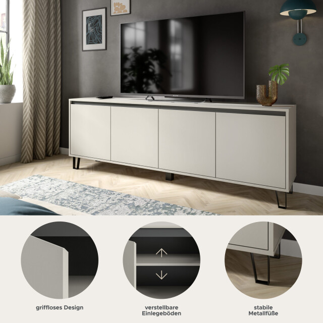 Furnilux Balton lowboard 184x64x40 cm met 4 deuren 3733143 large