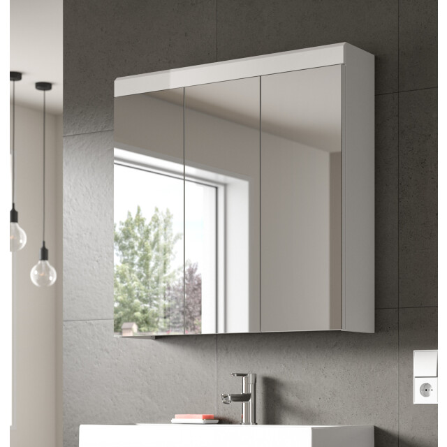 Furnilux Scout spiegelkast badkamer 3 spiegeldeuren 80x79x18 cm wit 3733131 large