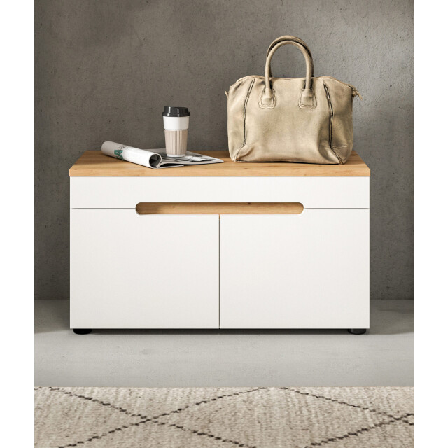 Furnilux Canu sitzbank wit | 60x45x37 cm met 2 deuren en soft-close 3733136 large